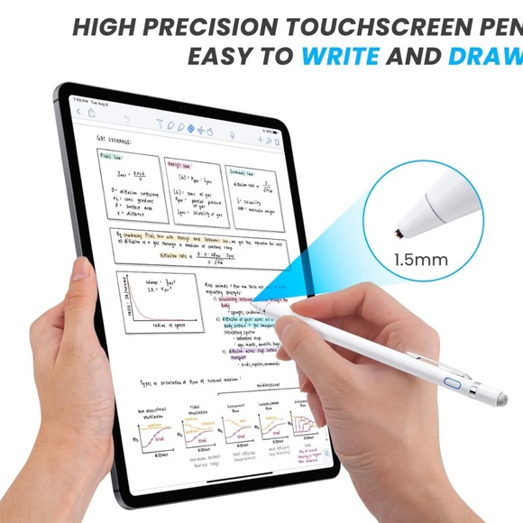 Stylus Pen for Amazon Fire HD 10 Table with 1.5mm Ultra Fine Tip Pencil, White - Picture 2 of 12